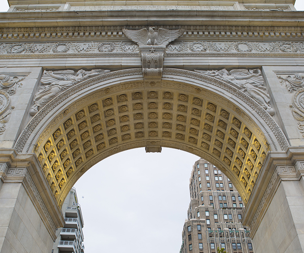 Low Angle view Washington Square Monument