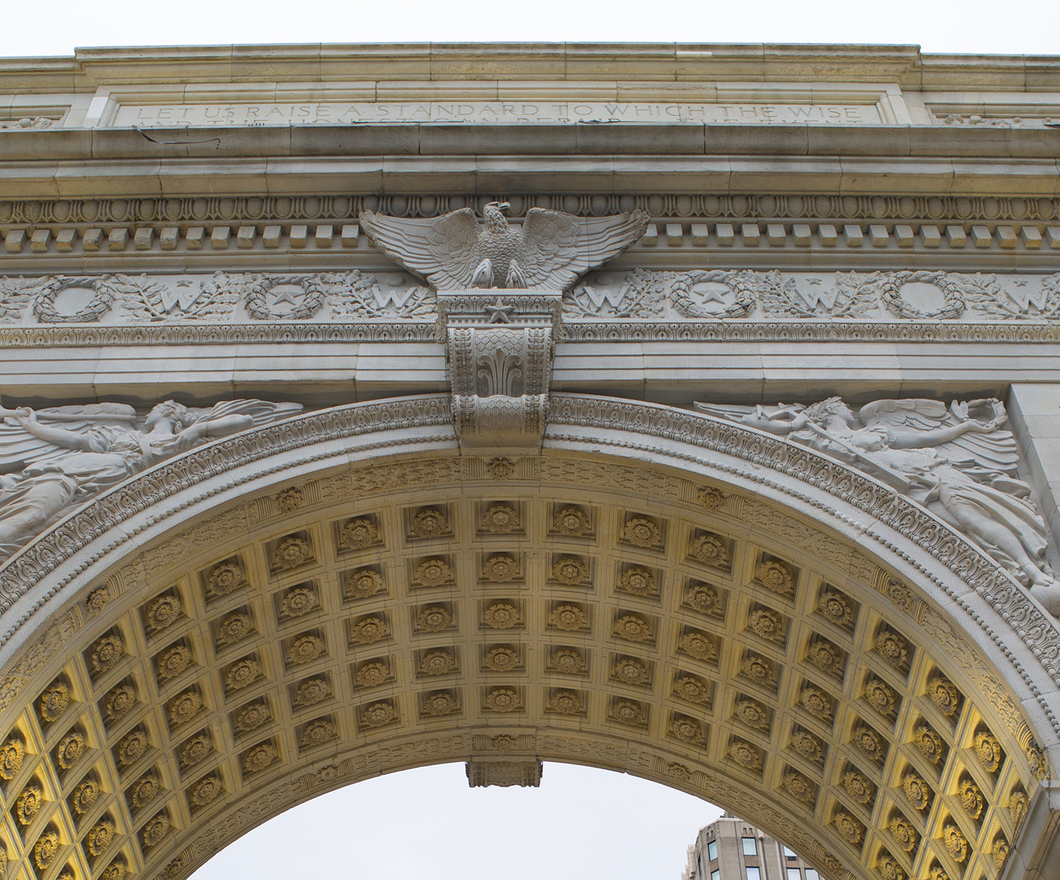 Low Angle view Washington Square Monument