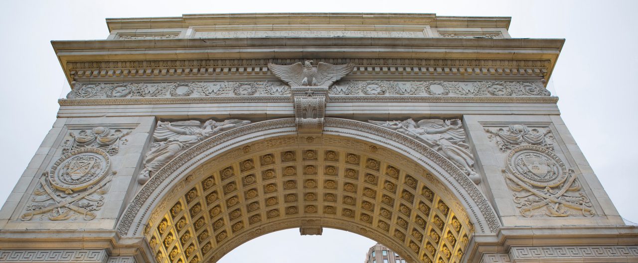 Low Angle view Washington Square Monument