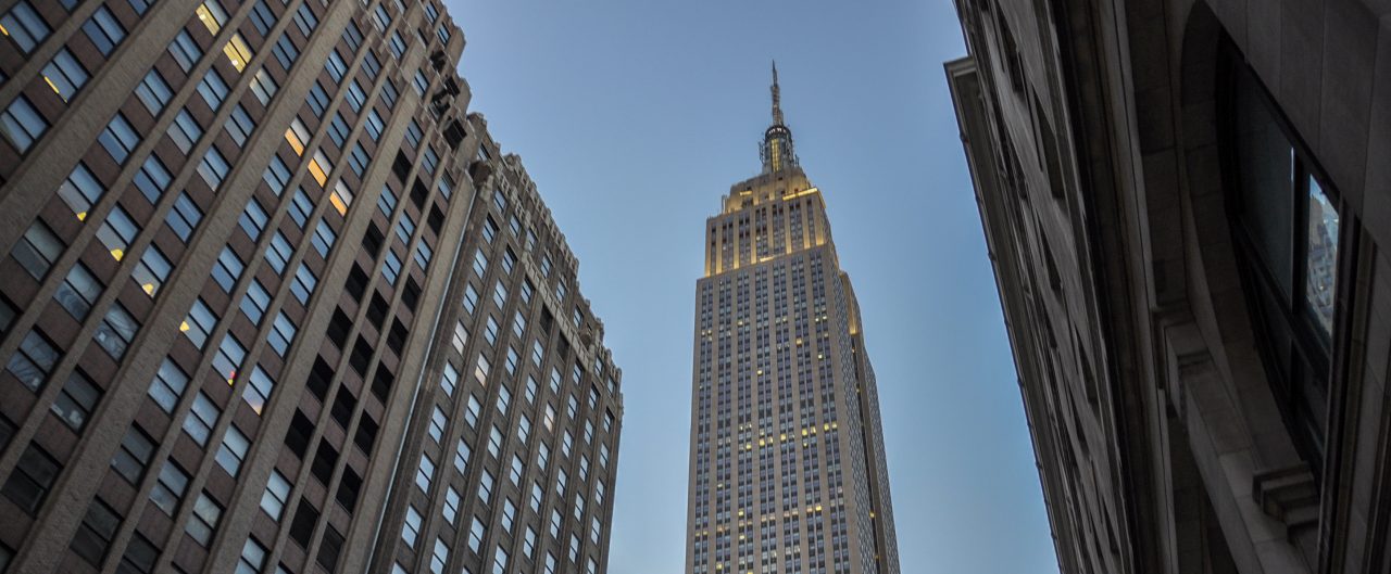 The Empire State Building after the sun goes down